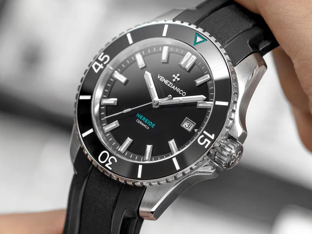 Montre Automatique Venezianico Nereide Ceramica, 42 mm, Noir, 4521530