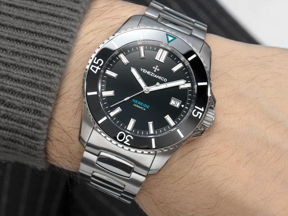 Montre Automatique Venezianico Nereide Ceramica, 42 mm, Noir, 4521530C
