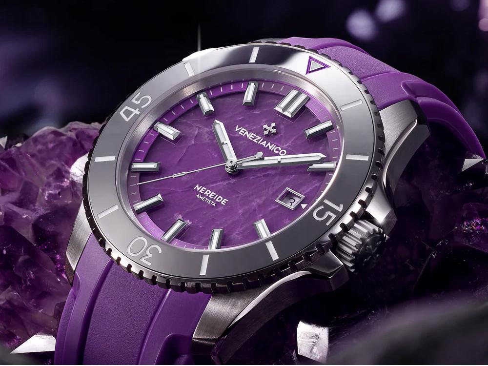 Montre Automatique Venezianico Nereide Ametista, 42 mm, Violet, 4521545