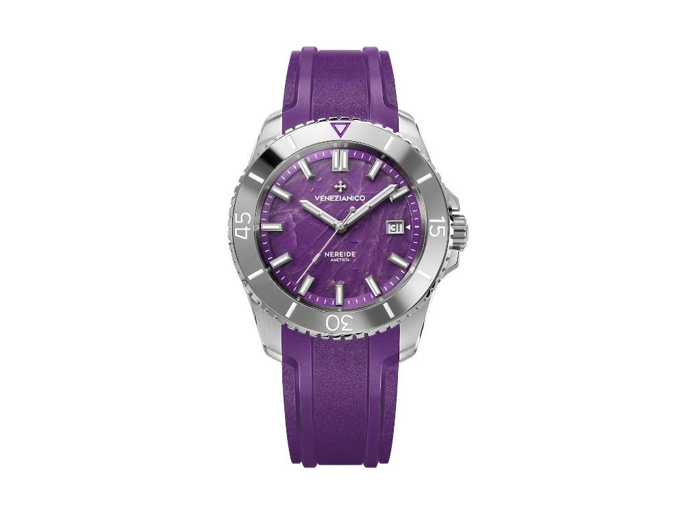 Montre Automatique Venezianico Nereide Ametista, 42 mm, Violet, 4521545