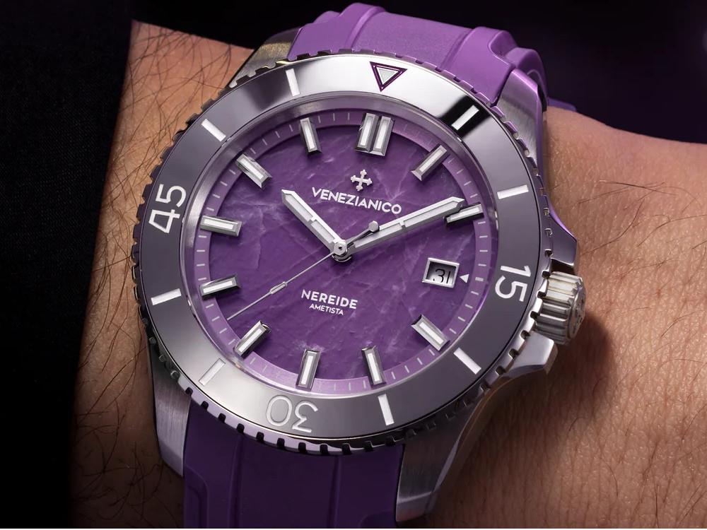 Montre Automatique Venezianico Nereide Ametista, 42 mm, Violet, 4521545