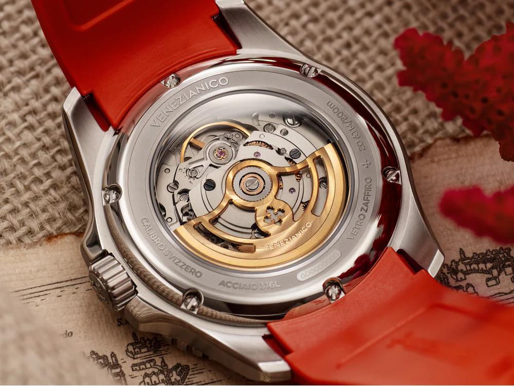 Montre Automatique Venezianico Nereide Corallo, 42 mm, Rouge, 4521546
