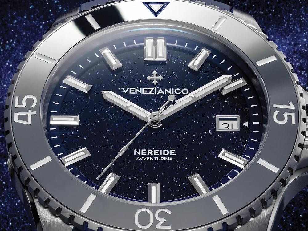 Montre Automatique Venezianico Nereide Avventurina, 42 mm, Bleu, 4521550