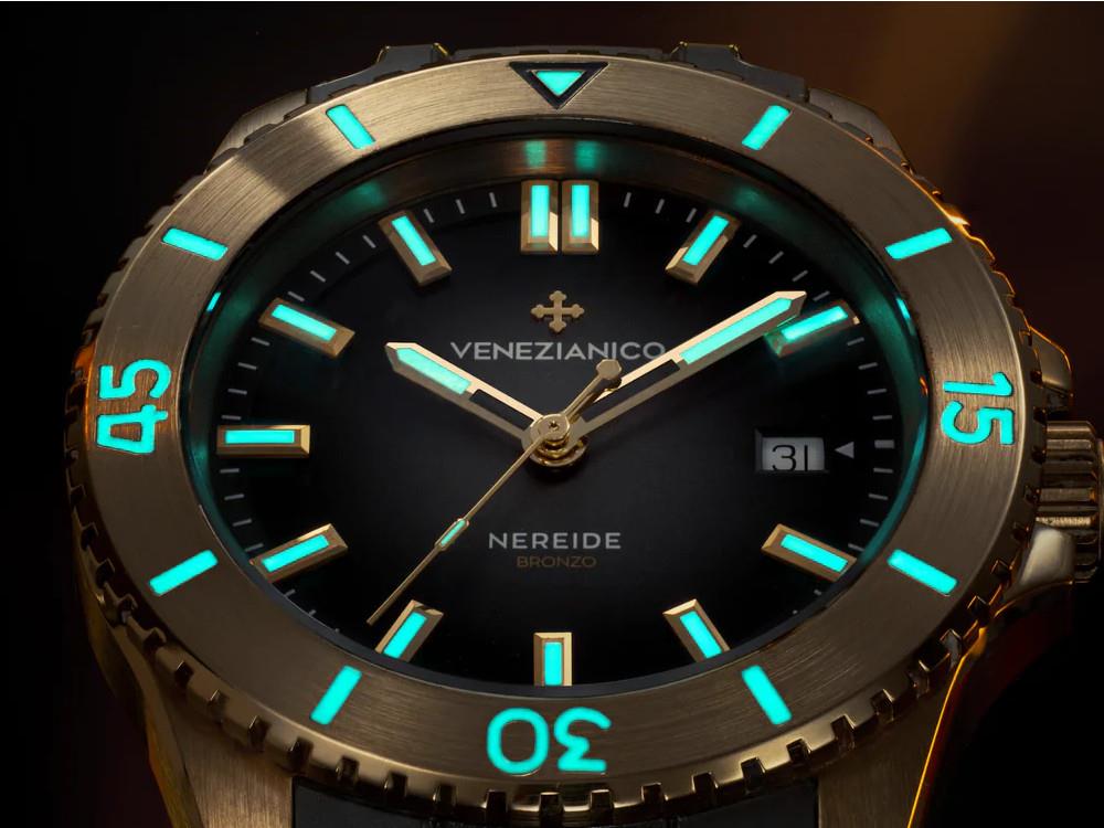 Montre Automatique Venezianico Nereide Bronzo, 42 mm, Noir, 4521555