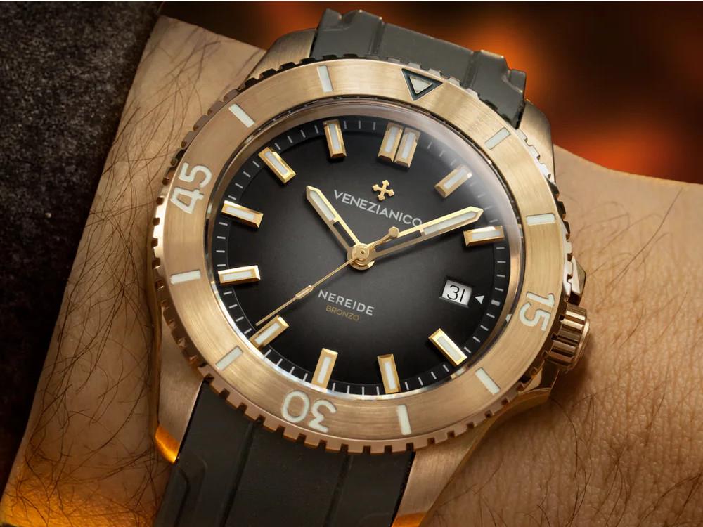 Montre Automatique Venezianico Nereide Bronzo, 42 mm, Noir, 4521555