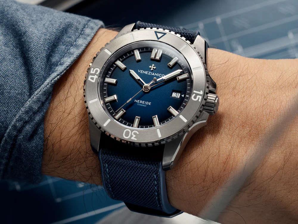 Montre Automatique Venezianico Nereide Titanio, 42 mm, Bleu, 4521558