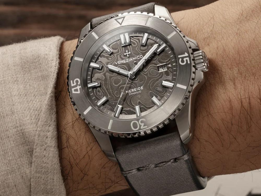 Montre Automatique Venezianico Nereide Damasco, 42 mm, Gris, 4521565