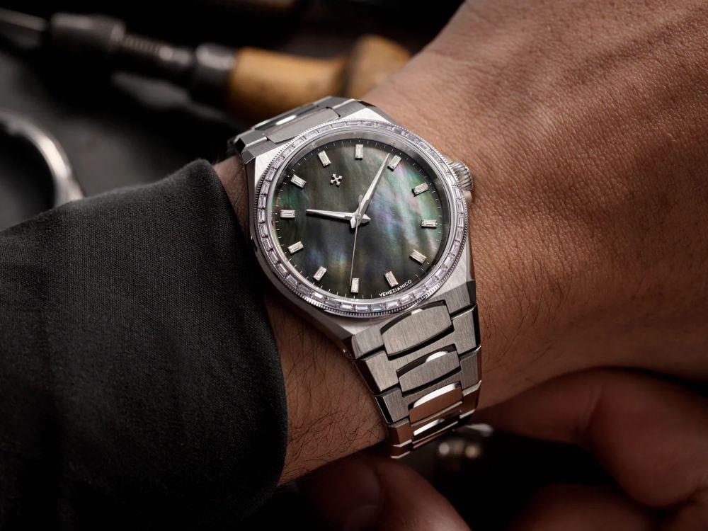 Montre Automatique Venezianico Arsenale Moissanite, 37 mm, Noir, 6121514C