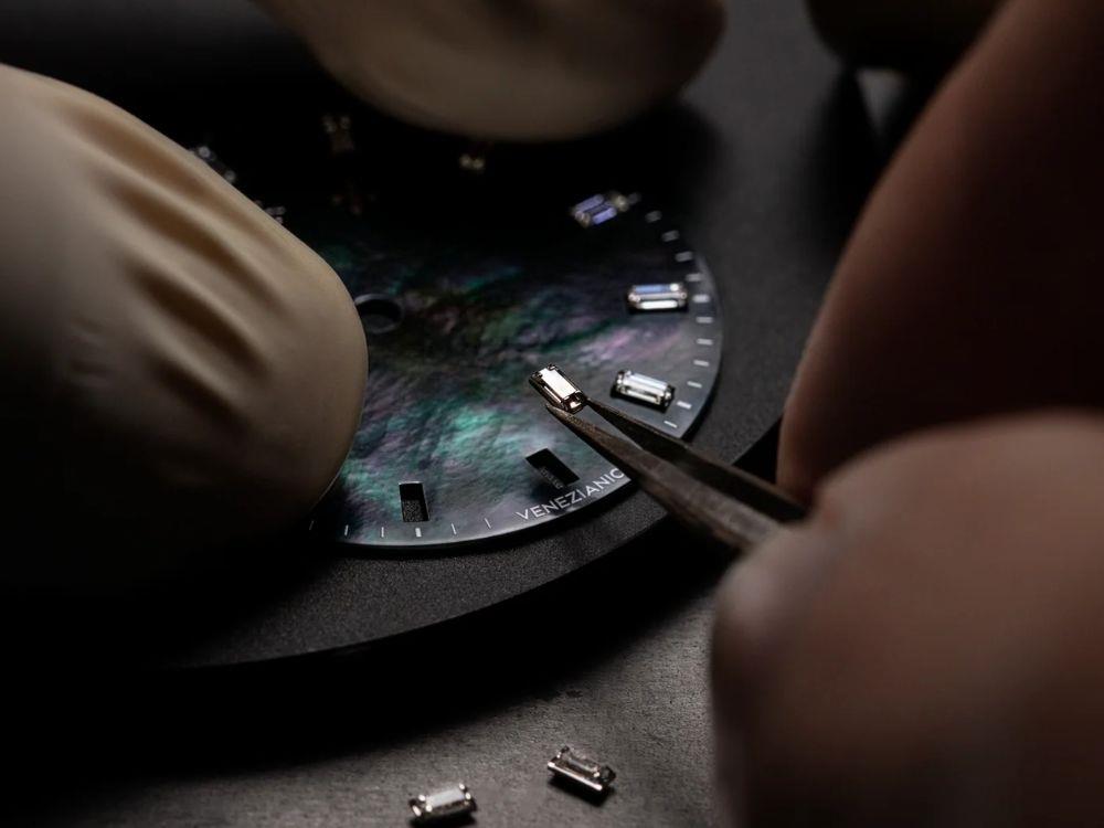 Montre Automatique Venezianico Arsenale Moissanite, 37 mm, Noir, 6121514C