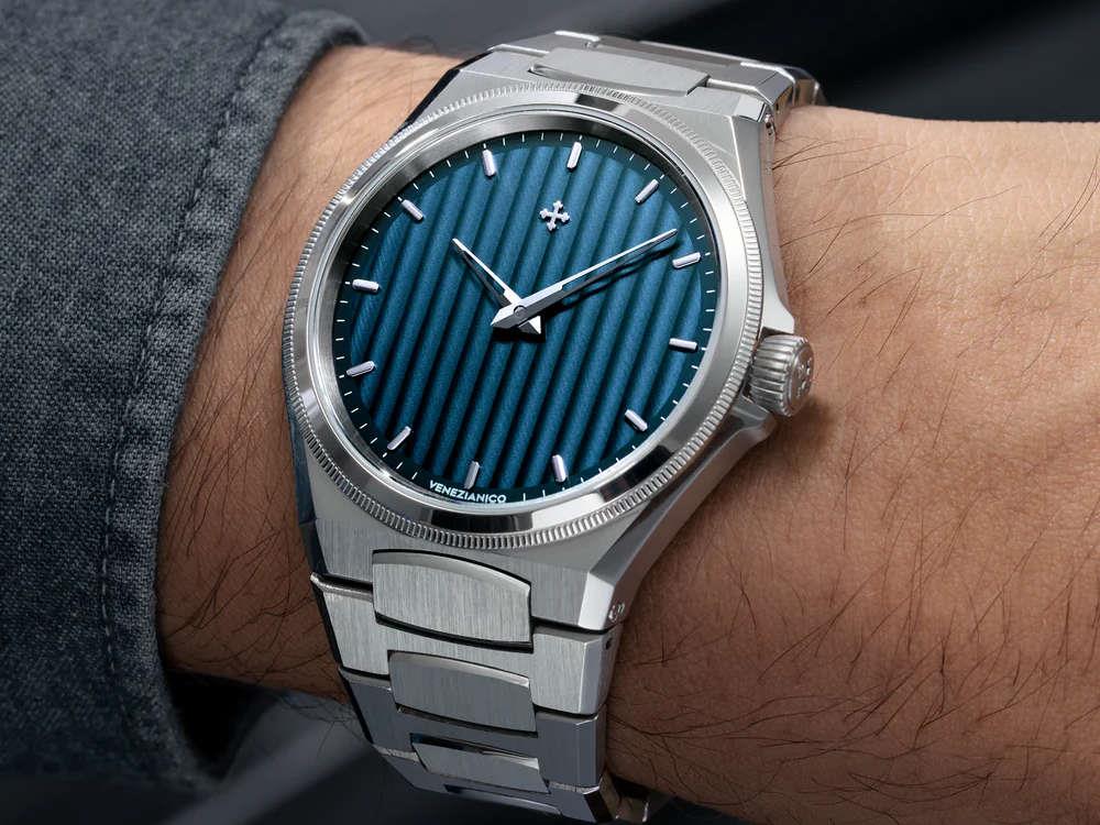 Montre Automatique Venezianico Arsenale, 40 mm, Bleu, 6221502C