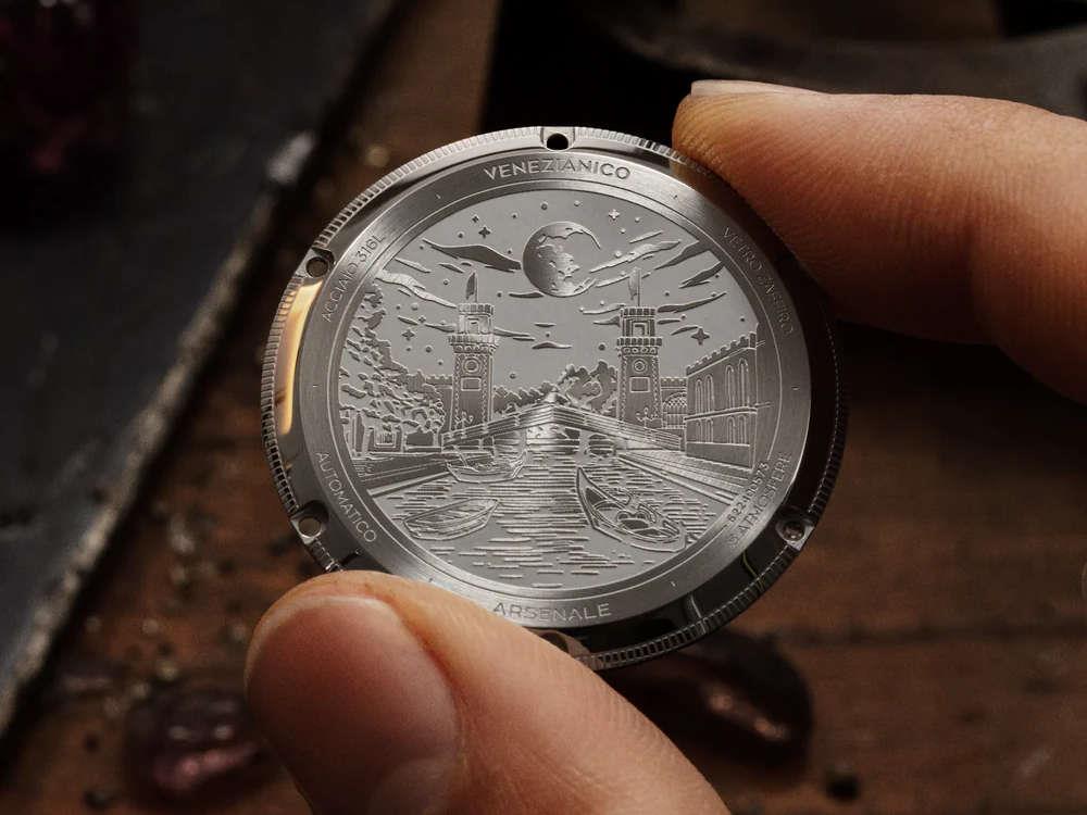 Montre Automatique Venezianico Arsenale Avventurina, 40 mm, Bleu, 6221550