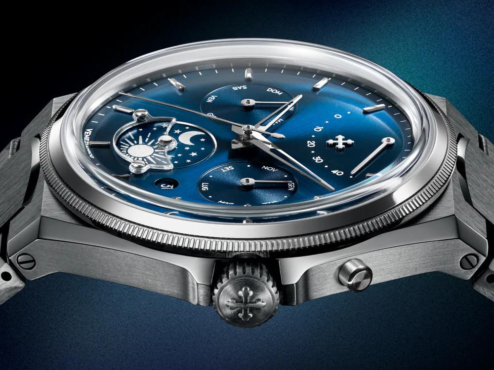 Montre Automatique Venezianico Arsenale Calendario, 40 mm, Bleu, 6221580C