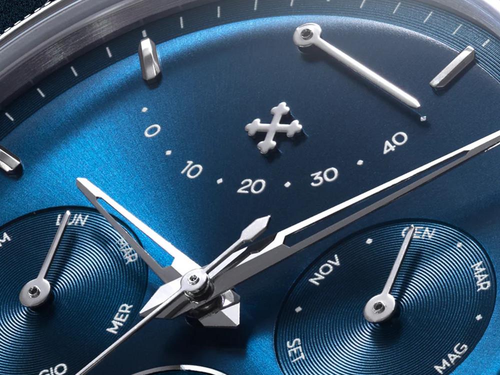 Montre Automatique Venezianico Arsenale Calendario, 40 mm, Bleu, 6221580C