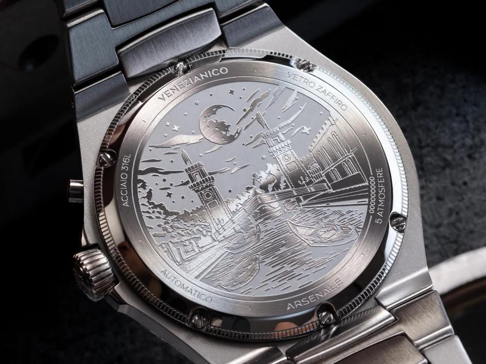 Montre Automatique Venezianico Arsenale  Calendario, 40 mm, Bordeaux, 6221581C