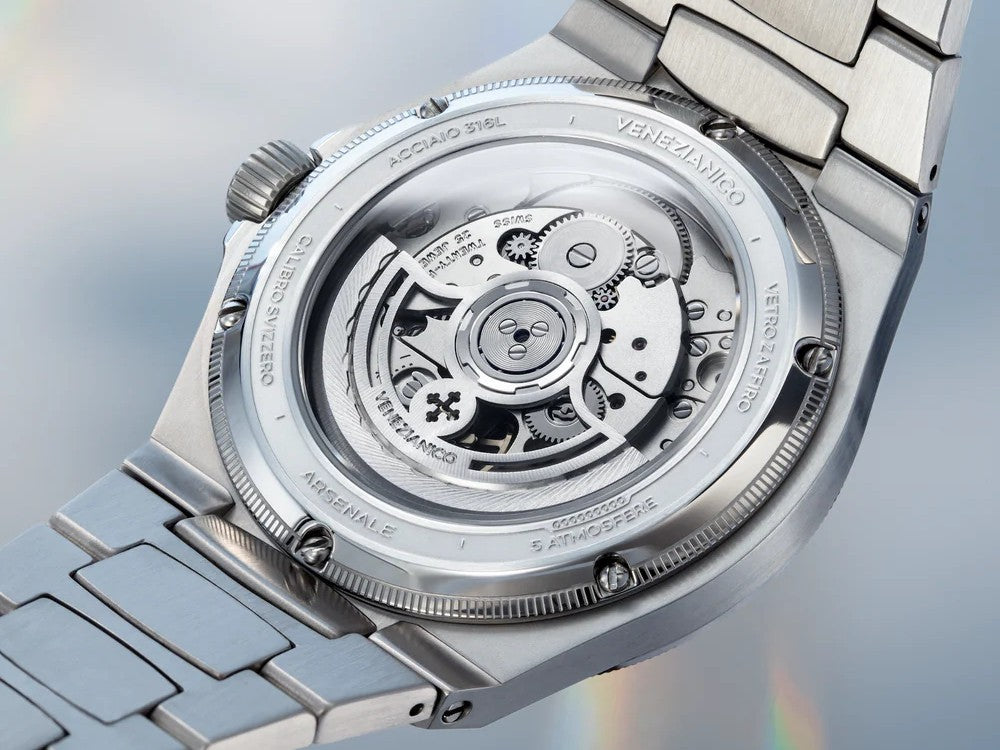 Montre Automatique Venezianico Arsenale Platino, 40 mm, Argent, 6221590C