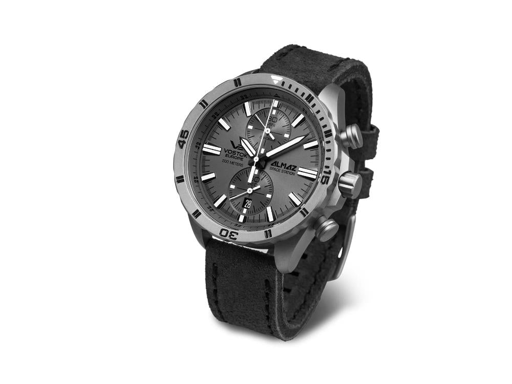 Montre à Quartz Vostok Europe Almaz, Gris, 47 mm, Chronographe, 6S11-320H264