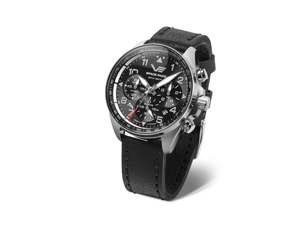 Montre à Quartz Vostok Europe Space Race, Noir, 46.5 mm, Chrono, 6S20-325A741