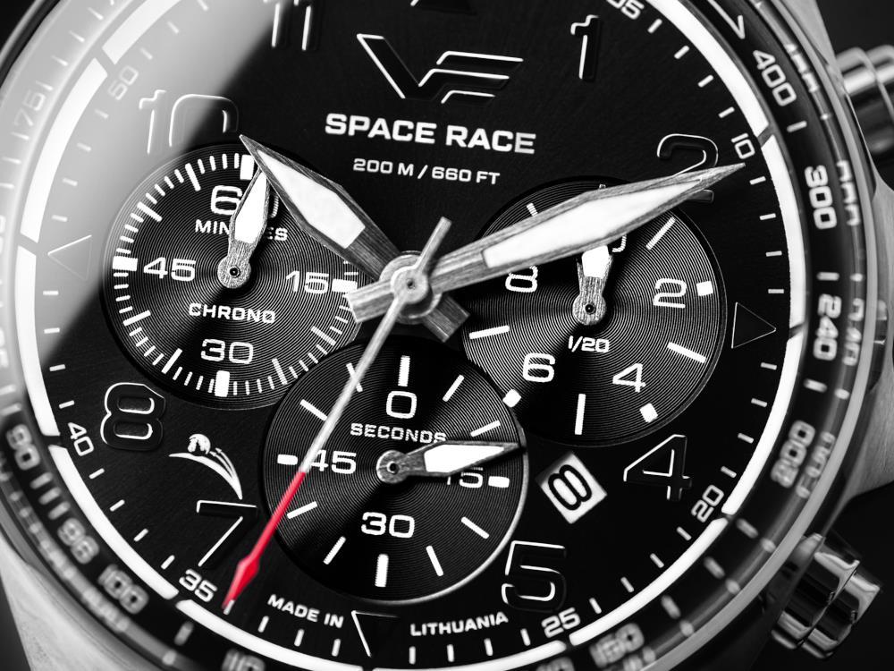 Montre à Quartz Vostok Europe Space Race, Noir, 46.5 mm, Chrono, 6S20-325A741
