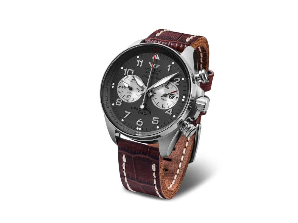 Montre à Quartz Vostok Europe Space Race, Gris, 47 mm, Chrono, 6S21-325A666-L-BR