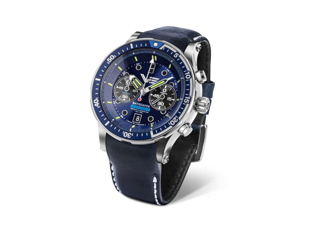 Montre à Quartz Vostok Europe Batiscafos, Bleu, 49.7 mm, 6S21-511A772-L-BL