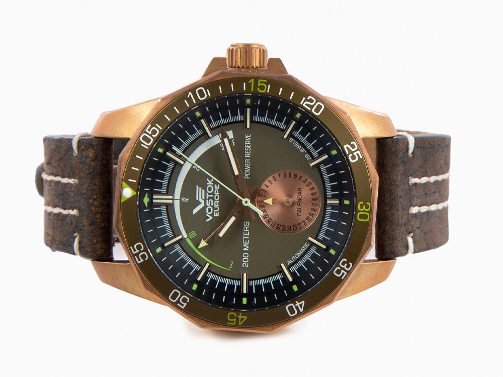 Montre Automatique Vostok Europe Rocket N-1, Bronze, Vert, 46 mm, NE57-225O565