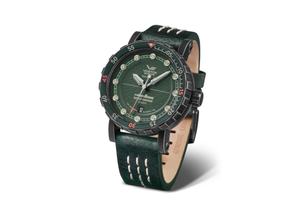 Montre Automatique Vostok Europe Nuclear Submarine, PVD, Vert, NH35A-571F608