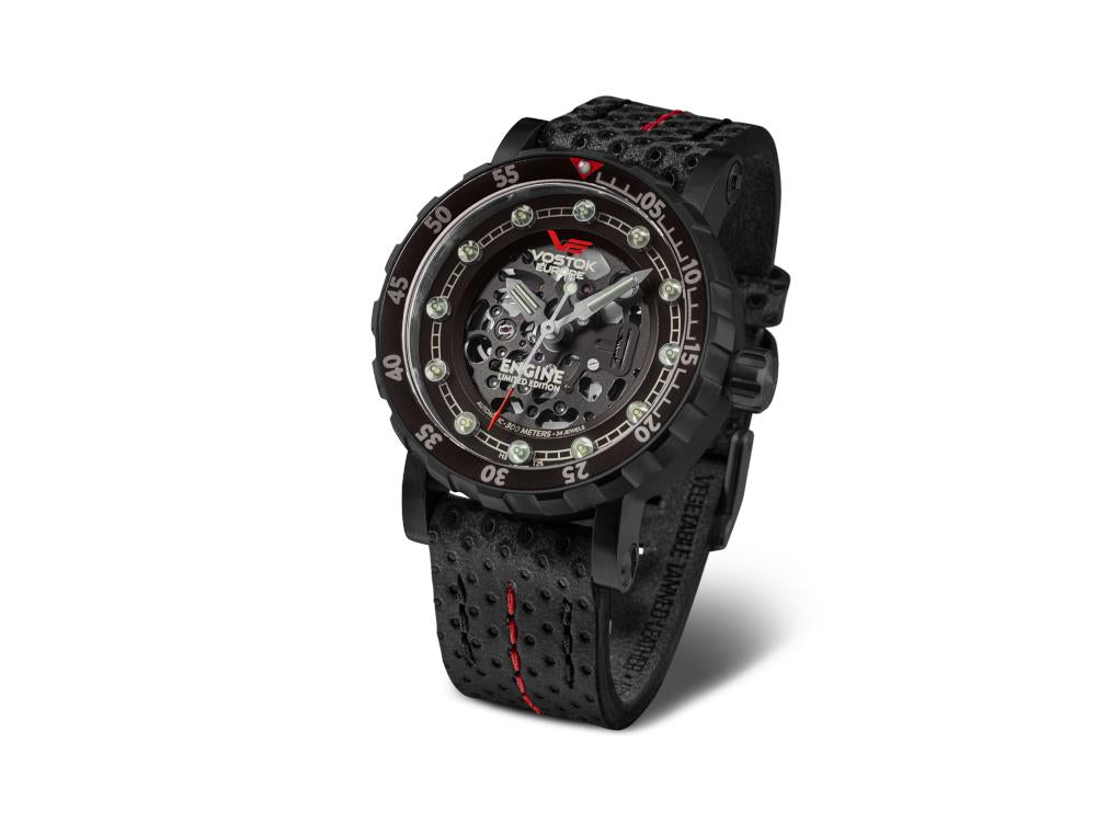 Montre Automatique Vostok Europe Engine, Noir, Tritium, NH72-571C647-L-BK