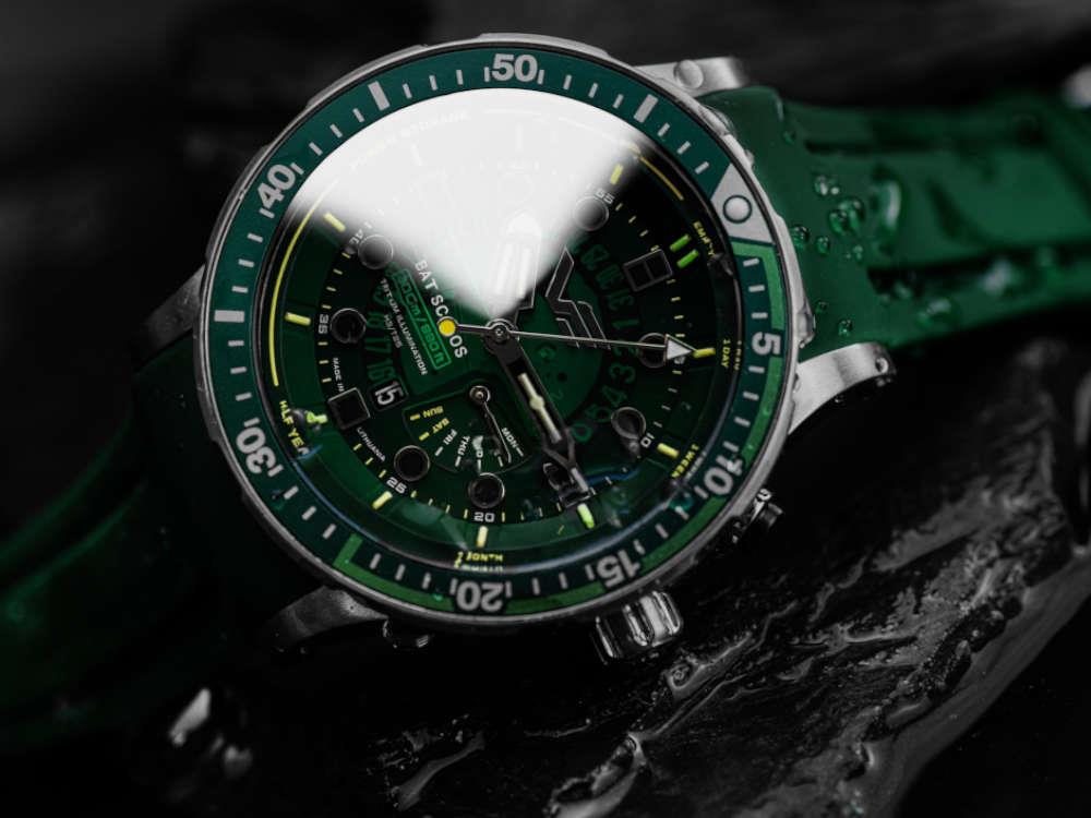 Montre à Quartz Vostok Europe Batiscafos, Vert, 49.7 mm, PX84-511A770-L-BR