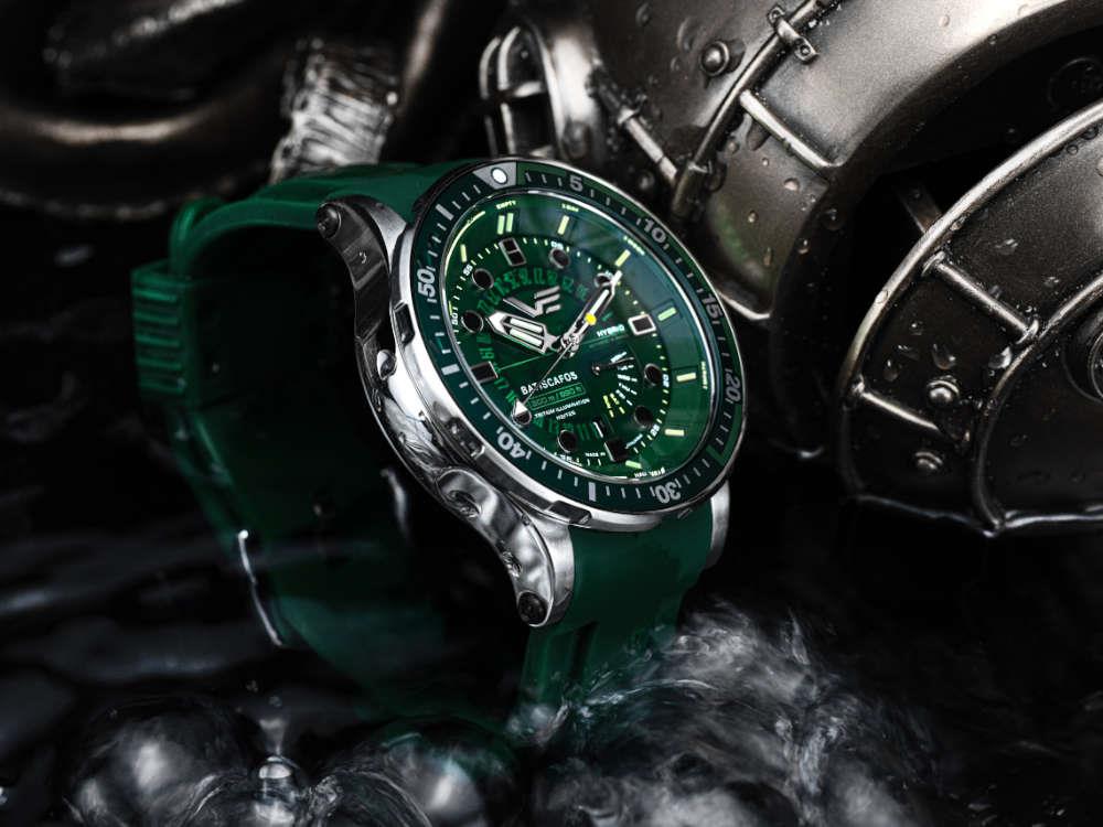 Montre à Quartz Vostok Europe Batiscafos, Vert, 49.7 mm, PX84-511A770-L-BR