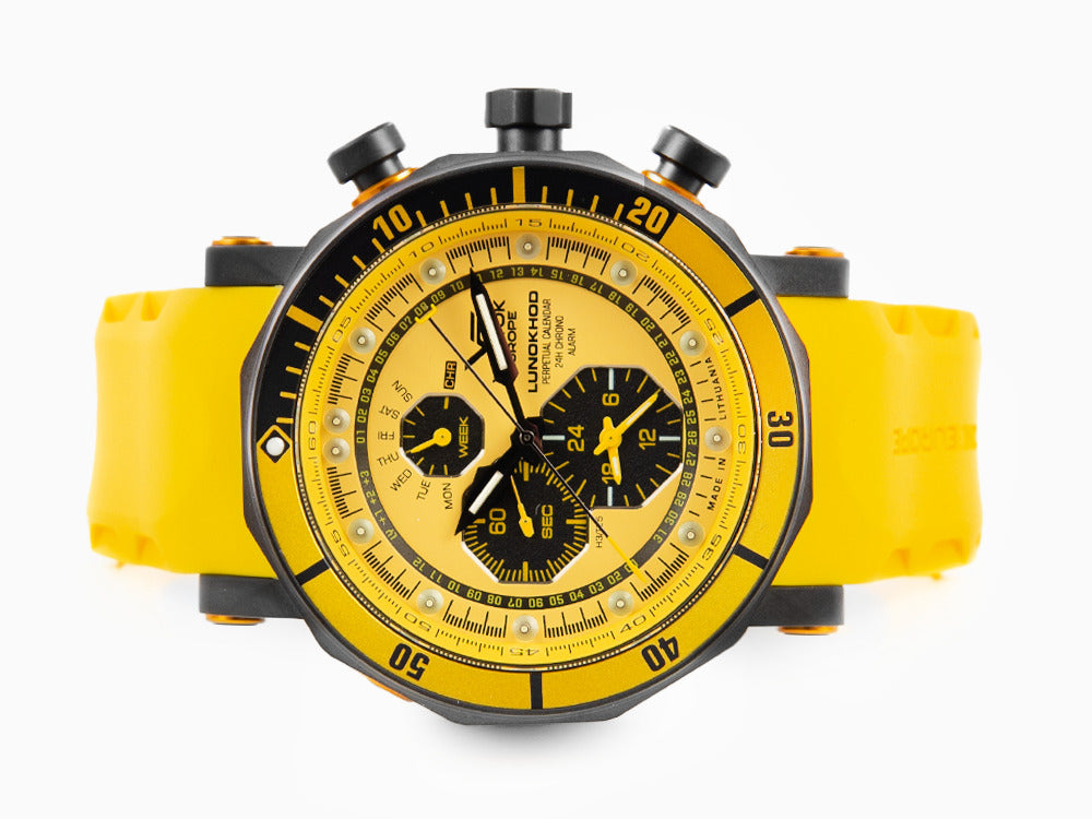 Montre à Quartz Vostok Europe Lunokhod-2, Jaune, 49 mm, Chrono, YM86-620C504