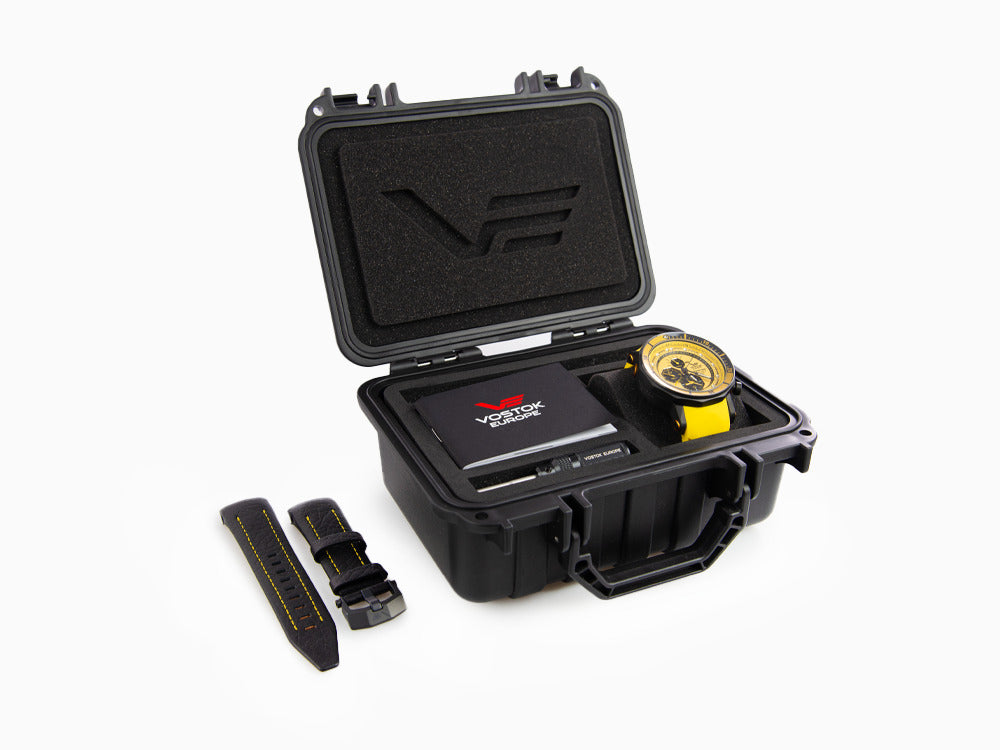 Montre à Quartz Vostok Europe Lunokhod-2, Jaune, 49 mm, Chrono, YM86-620C504