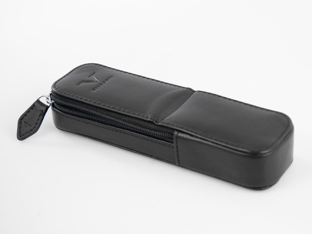 Étui Stylo Visconti Accesorios, Cuir, 2 Instruments D'écriture, Noir, KL40-02