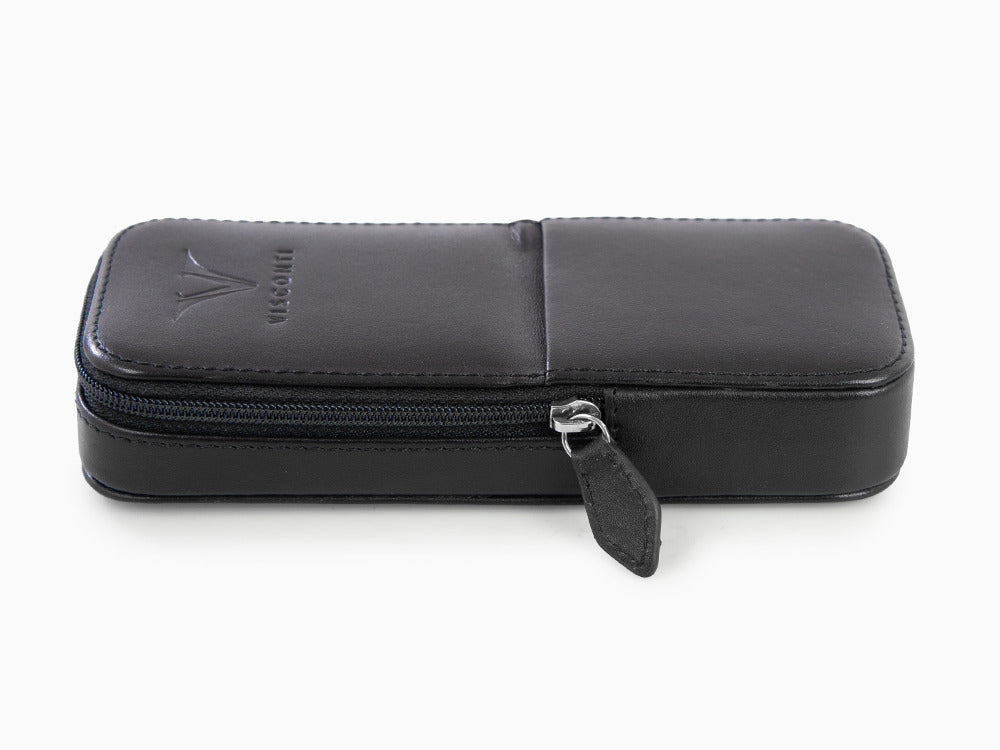 Étui Stylo Visconti Accesorios, Cuir, 3 Instruments D'écriture, Noir, KL40-03