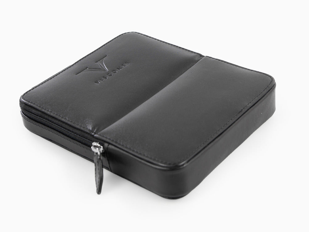 Étui Stylo Visconti Accesorios, Cuir, 6 Instruments D'écriture, Noir, KL40-06