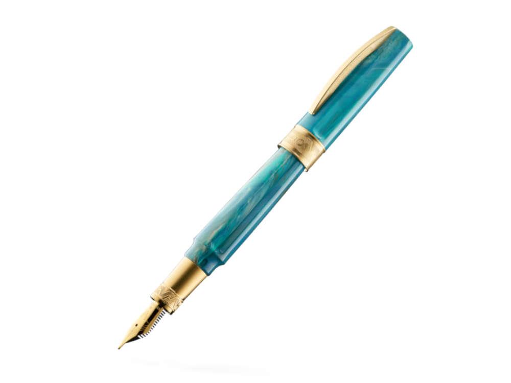 Stylo Plume Visconti Mirage Mythos Athena, Bleu, Plaqué or, KP07-15-FP