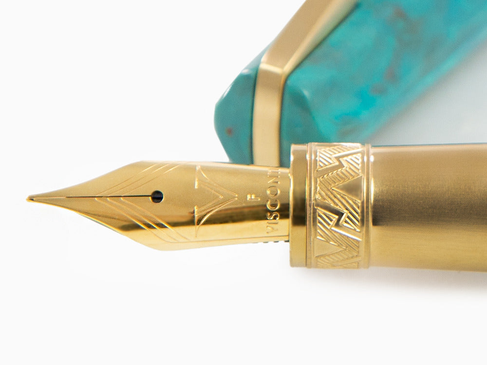 Stylo Plume Visconti Mirage Mythos Athena, Bleu, Plaqué or, KP07-15-FP