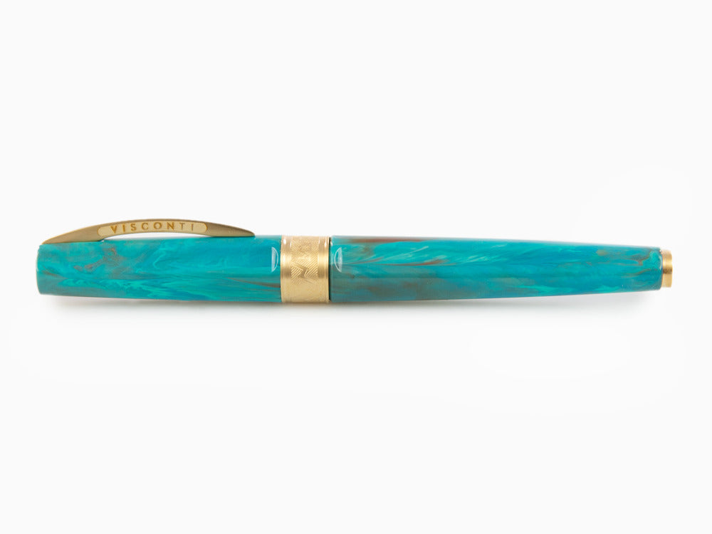 Stylo Plume Visconti Mirage Mythos Athena, Bleu, Plaqué or, KP07-15-FP