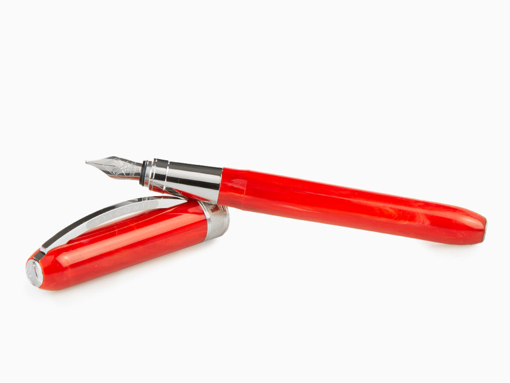 Stylo Plume Visconti Rembrandt, Résine, Palladium, Rouge, KP10-03-FP
