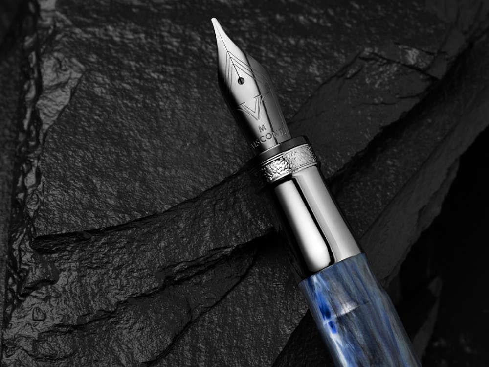 Roller Visconti Comedia Caronte, Bleu, Attributs plaqués ruthénium, KP10-54-RB