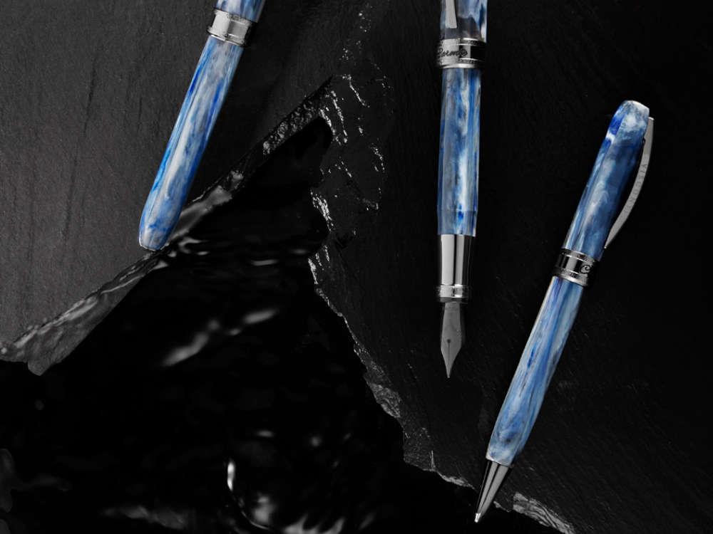 Roller Visconti Comedia Caronte, Bleu, Attributs plaqués ruthénium, KP10-54-RB