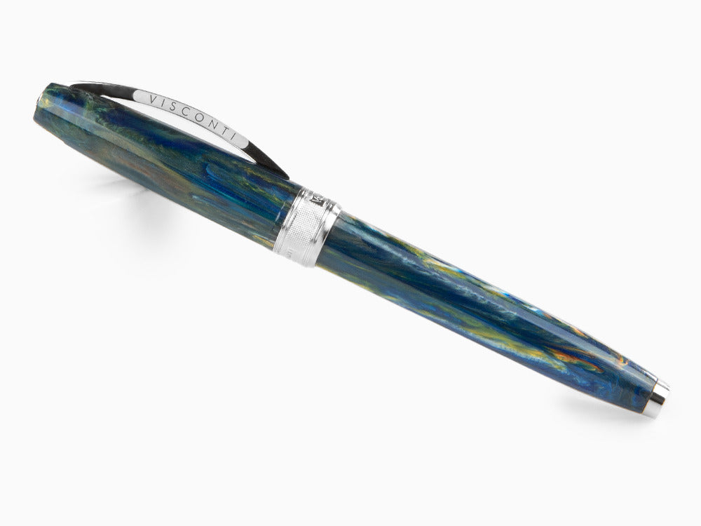 Roller Visconti Van Gogh La Nuit étoilée, Résine, Palladium, Bleu KP12-04-RB