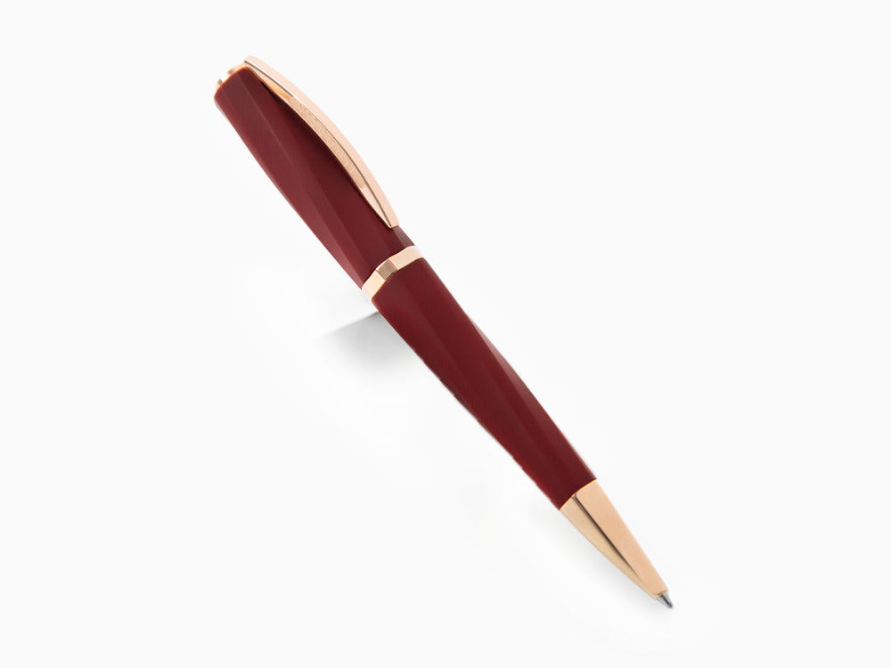 Stylo bille Visconti Divina Bordeaux Matte, Résine, PVD Or Rosé, KP18-14-BP