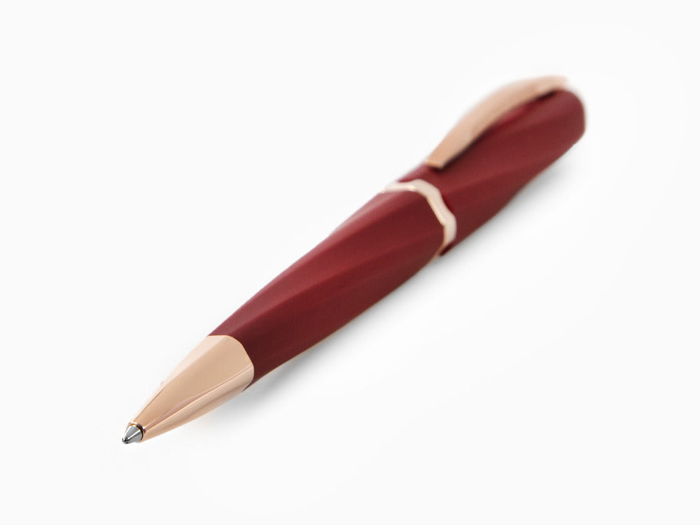 Stylo bille Visconti Divina Bordeaux Matte, Résine, PVD Or Rosé, KP18-14-BP