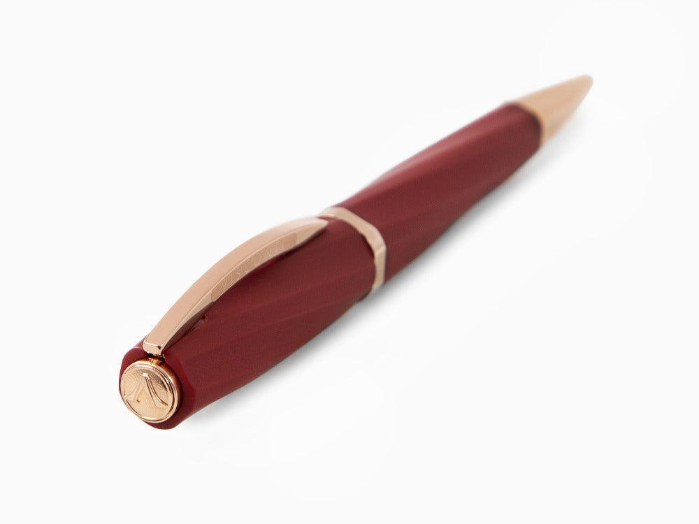 Stylo bille Visconti Divina Bordeaux Matte, Résine, PVD Or Rosé, KP18-14-BP