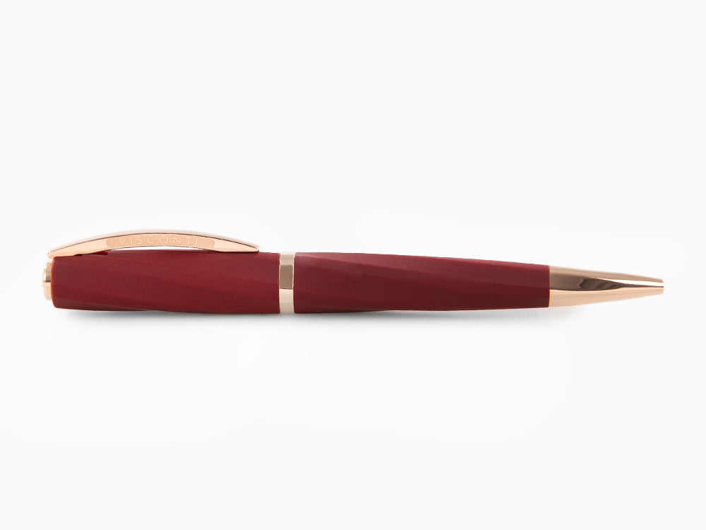 Stylo bille Visconti Divina Bordeaux Matte, Résine, PVD Or Rosé, KP18-14-BP