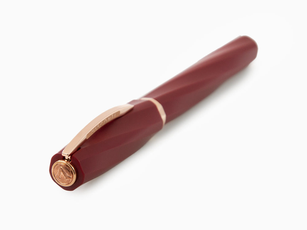 Stylo Plume Visconti Divina Bordeaux Matte, PVD Or Rosé, KP18-14-FP