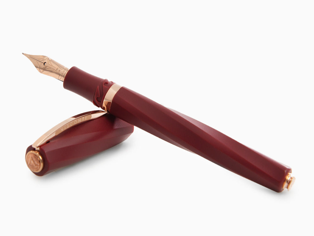 Stylo Plume Visconti Divina Bordeaux Matte, PVD Or Rosé, KP18-14-FP