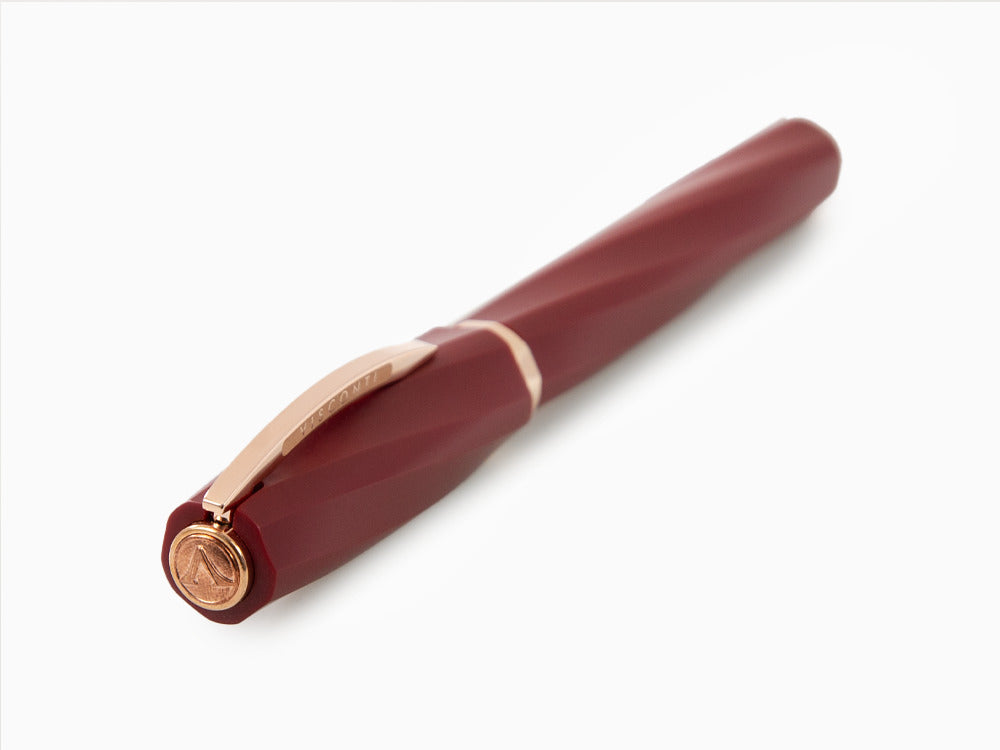Roller Visconti Divina Bordeaux Matte, Résine, PVD Or Rosé, KP18-14-RB