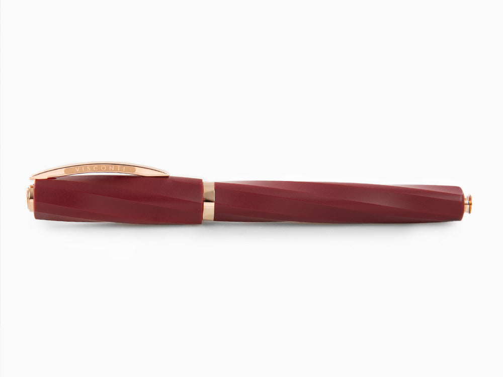 Roller Visconti Divina Bordeaux Matte, Résine, PVD Or Rosé, KP18-14-RB