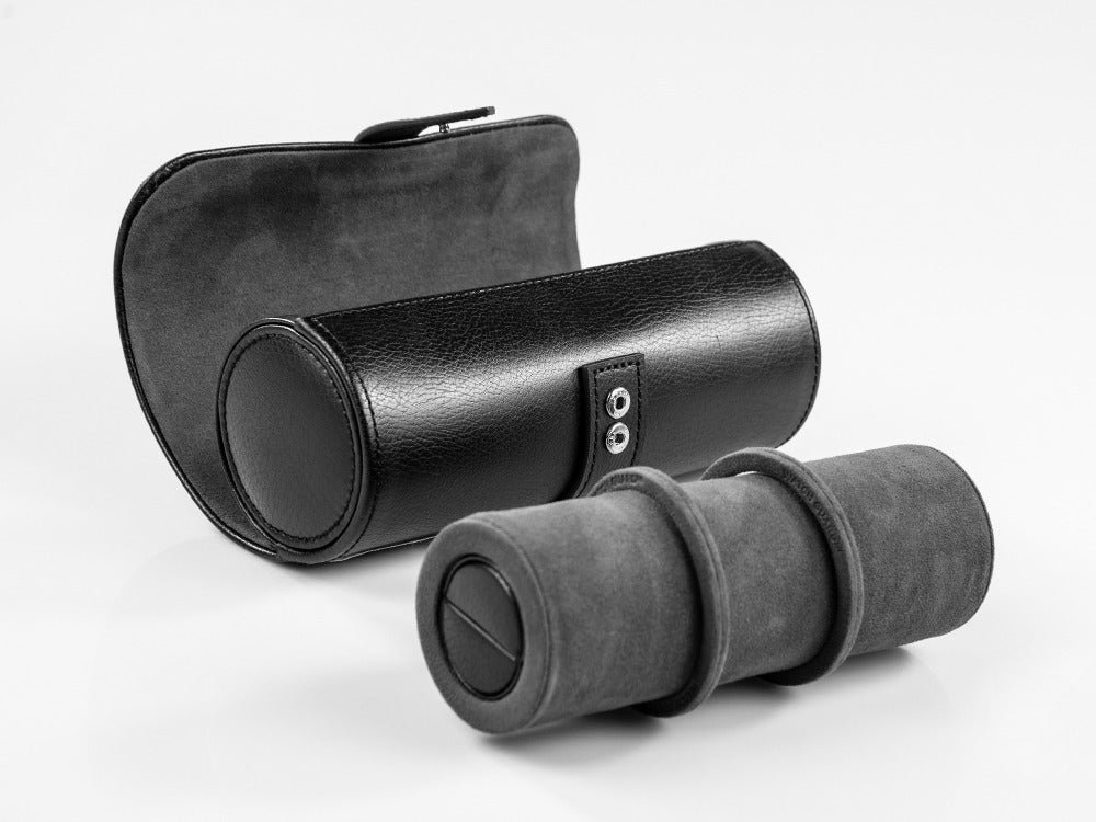 Étui WOLF Blake, 3 montres, Noir, Cuir, 305002